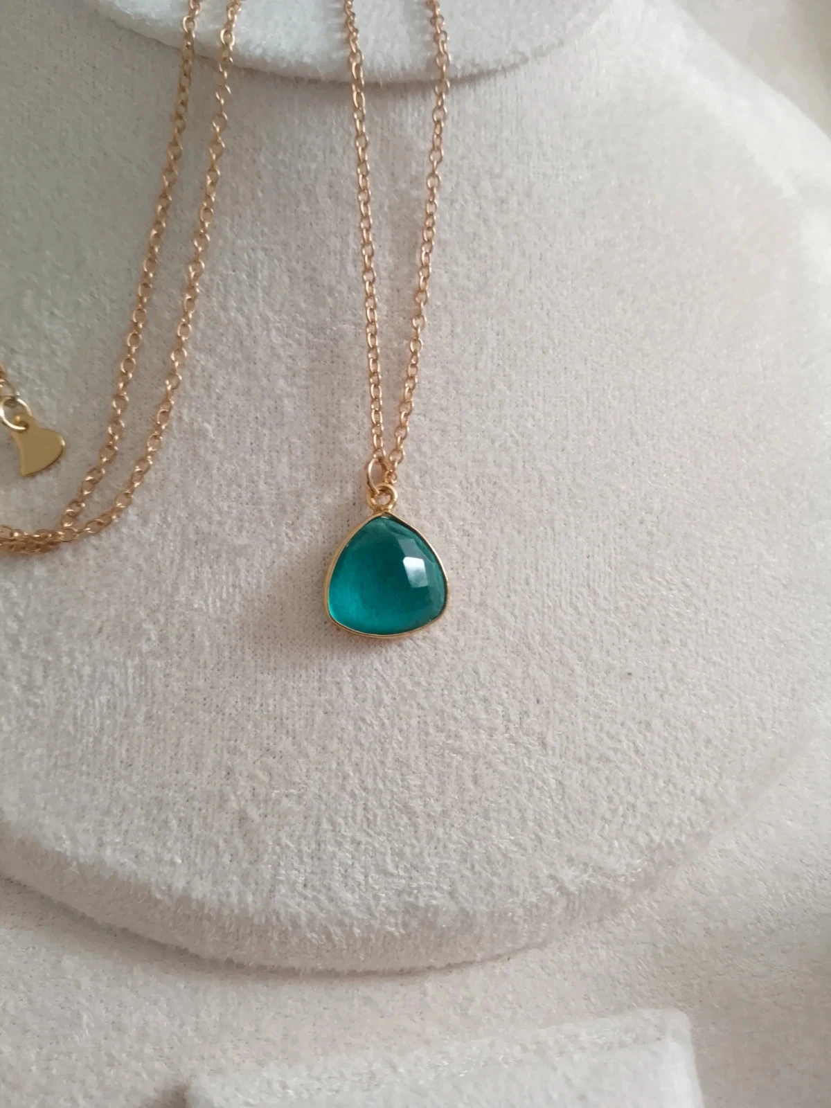 Collier pendentif pierre Aqua calcédoine – photo 5
